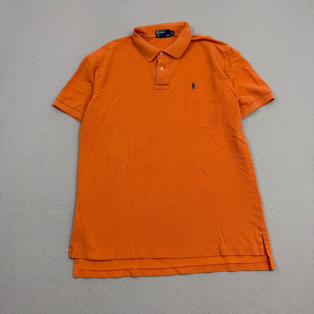 Vintage Polo Ralph Lauren Shirt Mens XL Orange Short Sleeve Classic Fit Cotton